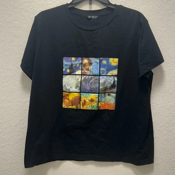 1X Shein Black Famous art tee - Picture 1 of 4